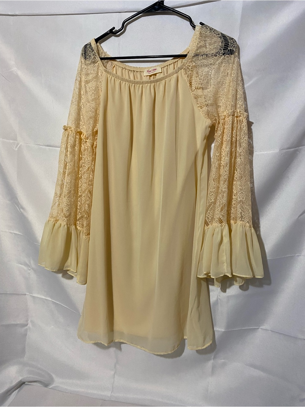 Rachel Kate Cream Off-Shoulder Dress
